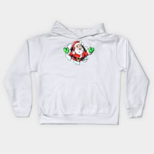 Happy Christmas Santa Breaks Out Kids Hoodie